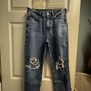 American Eagle Outfitters Ripped Boyfriend Jeans - Blue